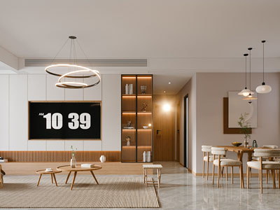 北欧客厅餐厅 过道3d模型 北欧客厅餐厅 过道