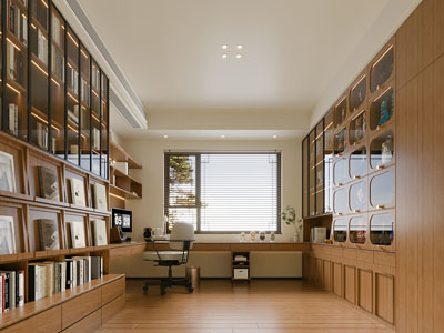 现代中古风书房