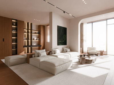 现代客厅3d模型 现代客厅