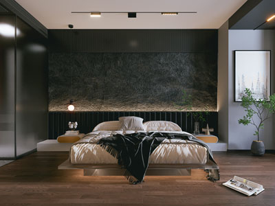 现代暗黑风卧室