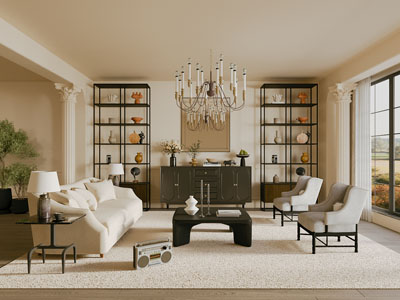 法式中古客厅3d模型 法式中古客厅