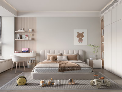 现代奶油风卧室 儿童房