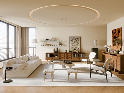 侘寂风中古客厅