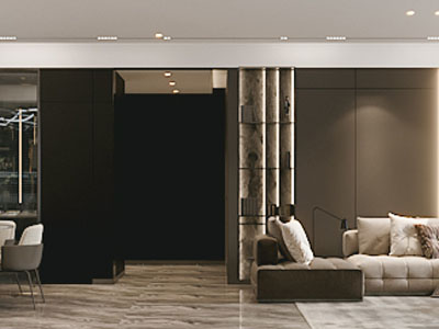 现代客厅餐厅 玄关过道3d模型 现代客厅餐厅 玄关过道