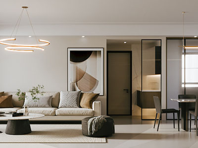 现代客厅餐厅 洗手间干区3d模型 现代客厅餐厅 洗手间干区