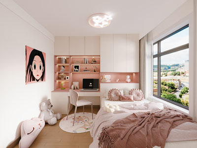 现代榻榻米卧室 儿童房 公主房