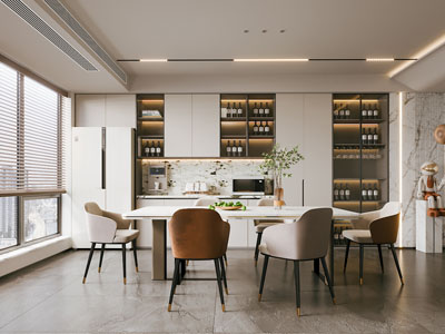 现代餐厅3d模型 现代餐厅