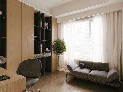 现代原木风书房