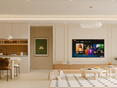 现代奶油风客厅餐厅3d模型 现代奶油风客厅餐厅