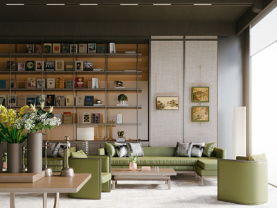 现代客厅3d模型 现代客厅