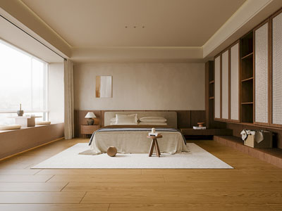 侘寂风中古卧室