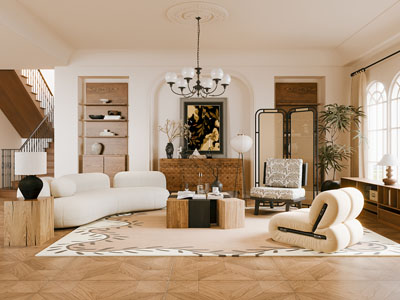 法式客厅3d模型 法式客厅