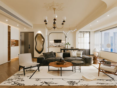 法式轻奢客厅3d模型 法式轻奢客厅