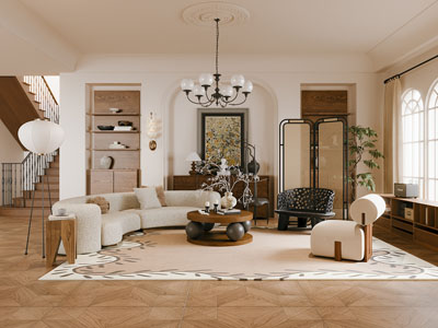 法式中古客厅3d模型 法式中古客厅