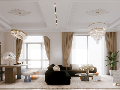 现代轻奢客厅茶室3d模型 现代轻奢客厅茶室