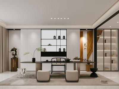 新中式茶室3d模型 新中式茶室