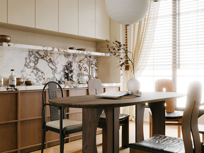 现代中古风餐厅3d模型 现代中古风餐厅