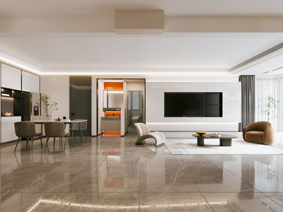 现代客厅餐厅 洗手间干区3d模型 现代客厅餐厅 洗手间干区