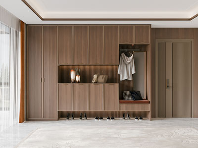 现代原木风玄关鞋柜