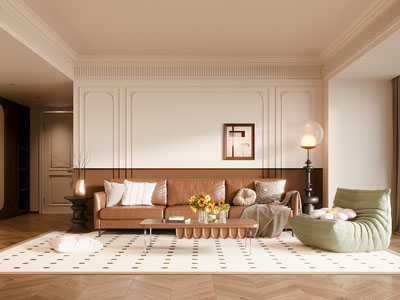 现代客厅3d模型 现代客厅