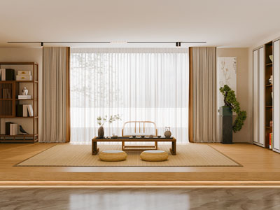 新中式茶室3d模型 新中式茶室