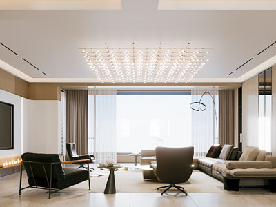 现代客厅3d模型 现代客厅