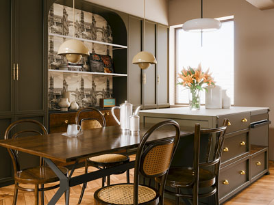 法式中古风餐厅3d模型 法式中古风餐厅