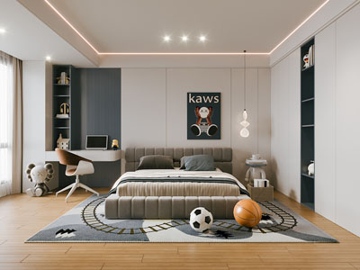 现代卧室 儿童房 男孩房