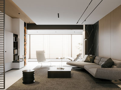 现代客厅3d模型 现代客厅