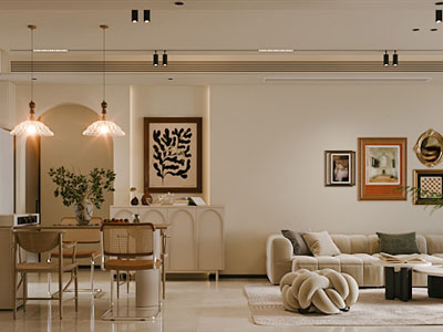 现代客厅餐厅3d模型 现代客厅餐厅