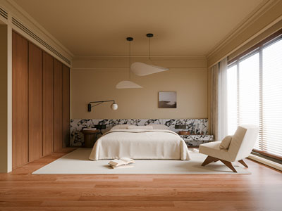 侘寂风中古卧室