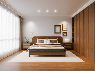 现代原木中古风卧室