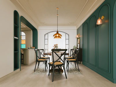 美式复古餐厅厨房3d模型 美式复古餐厅厨房