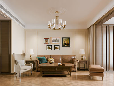 美式客厅3d模型 美式客厅