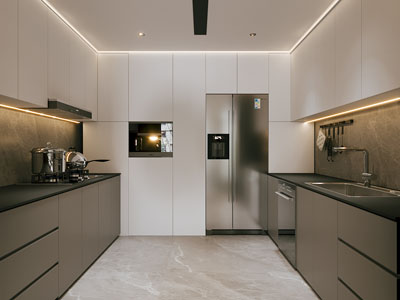 现代厨房3d模型 现代厨房