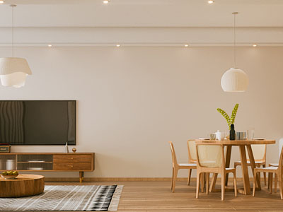 北欧客厅餐厅3d模型 北欧客厅餐厅