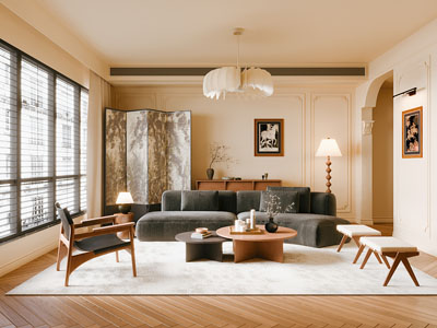 法式客厅3d模型 法式客厅