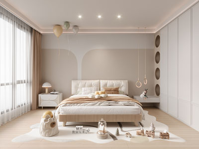 现代奶油风卧室