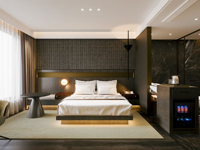 现代暗黑风餐厅3d模型 现代暗黑风餐厅