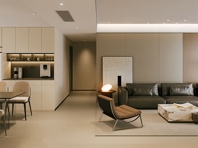 现代客厅餐厅 过道3d模型 现代客厅餐厅 过道