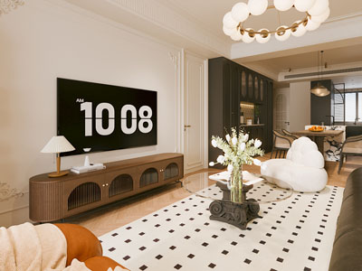 法式中古客厅餐厅3d模型 法式中古客厅餐厅