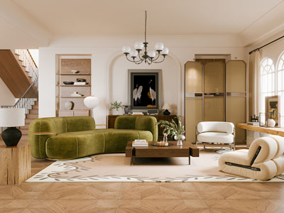 法式中古客厅3d模型 法式中古客厅