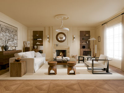 侘寂风中古客厅3d模型 侘寂风中古客厅