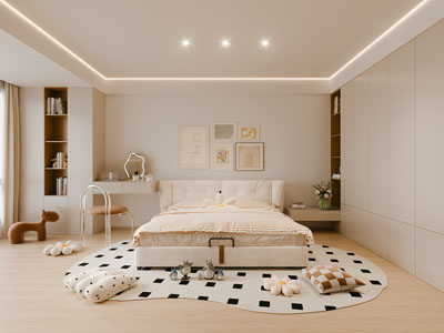 现代奶油风卧室