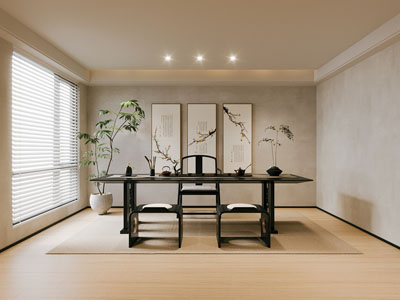 新中式茶室3d模型 新中式茶室