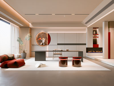 新中式茶室3d模型 新中式茶室