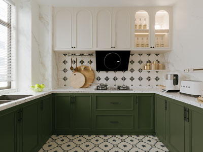 法式轻奢厨房3d模型 法式轻奢厨房