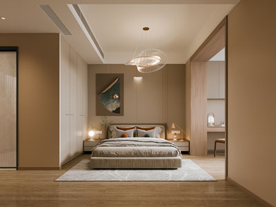 现代原木风卧室