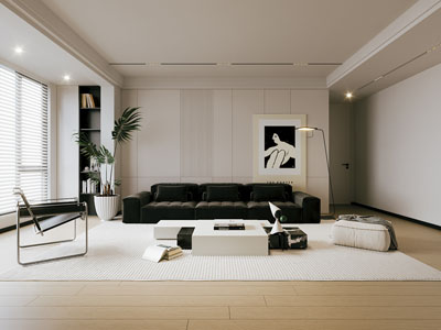 现代客厅3d模型 现代客厅