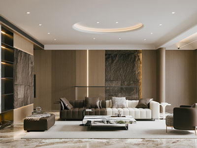 现代客厅3d模型 现代客厅